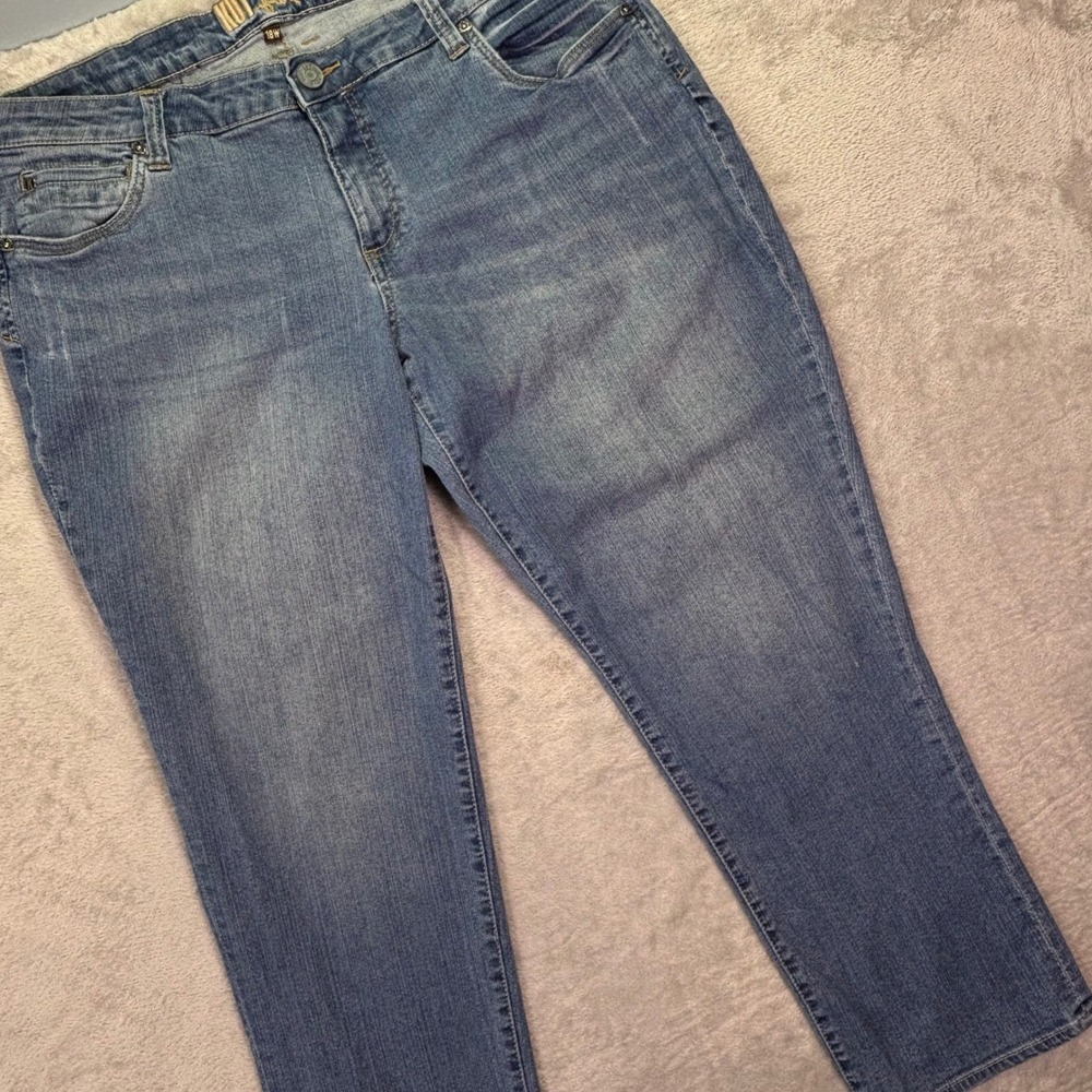 KUT from the Kloth Women Jeans Sz 18W Blue Stretch Cropped KP494GF3M‎